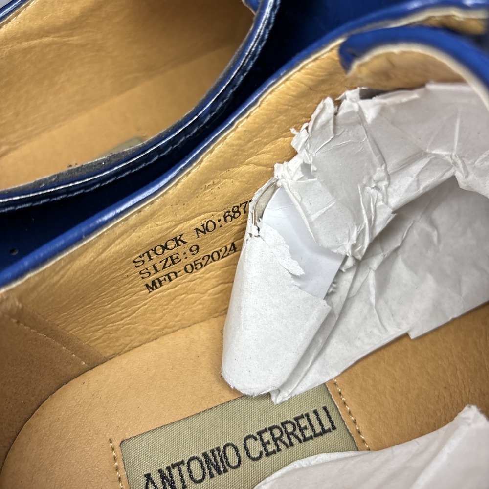 Antonio Cerrelli Blue Lace-up Men's Dress Shoes Sizes 9 - Picture 6 of 8